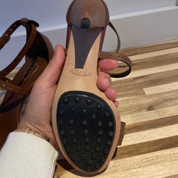 Tod’s Brown leather sandal heel, size 7.5 - Picture 5 of 6